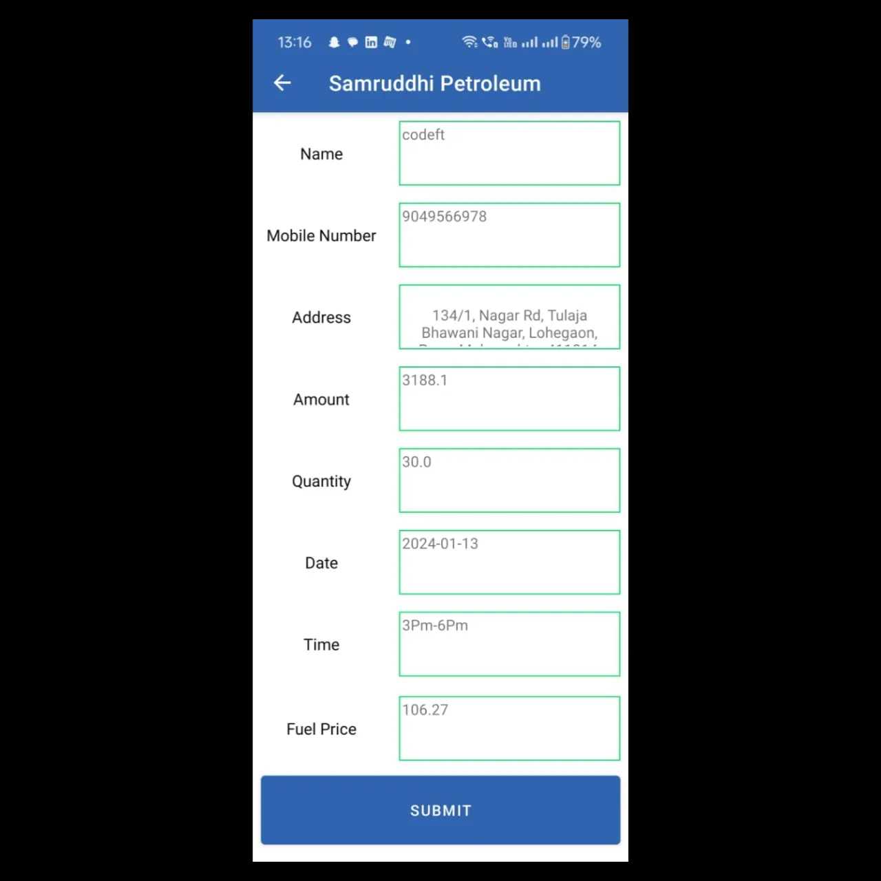 HP Petrol software project screenshot